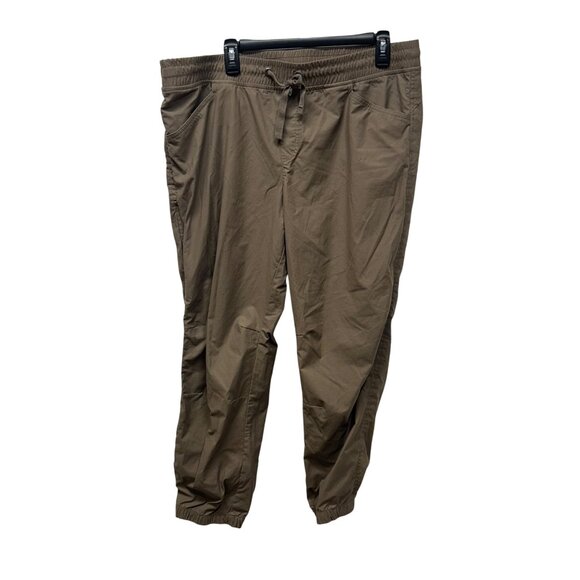 Eddie Bauer Casual Elastic Waist Drawstring Pants 16 Khaki nylon first ascent - Picture 1 of 9